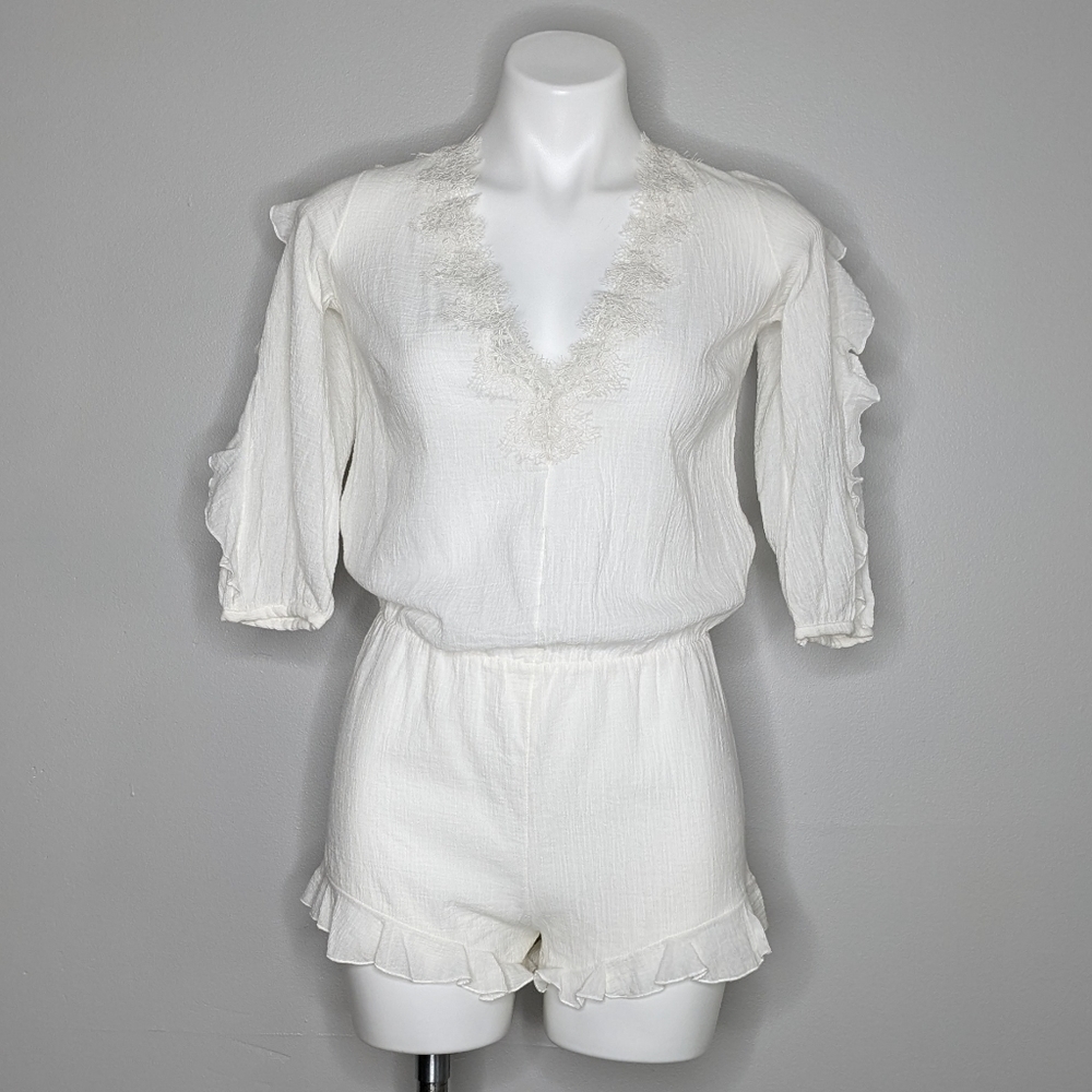 NWT Victoria's Secret white lace tie back romper XS